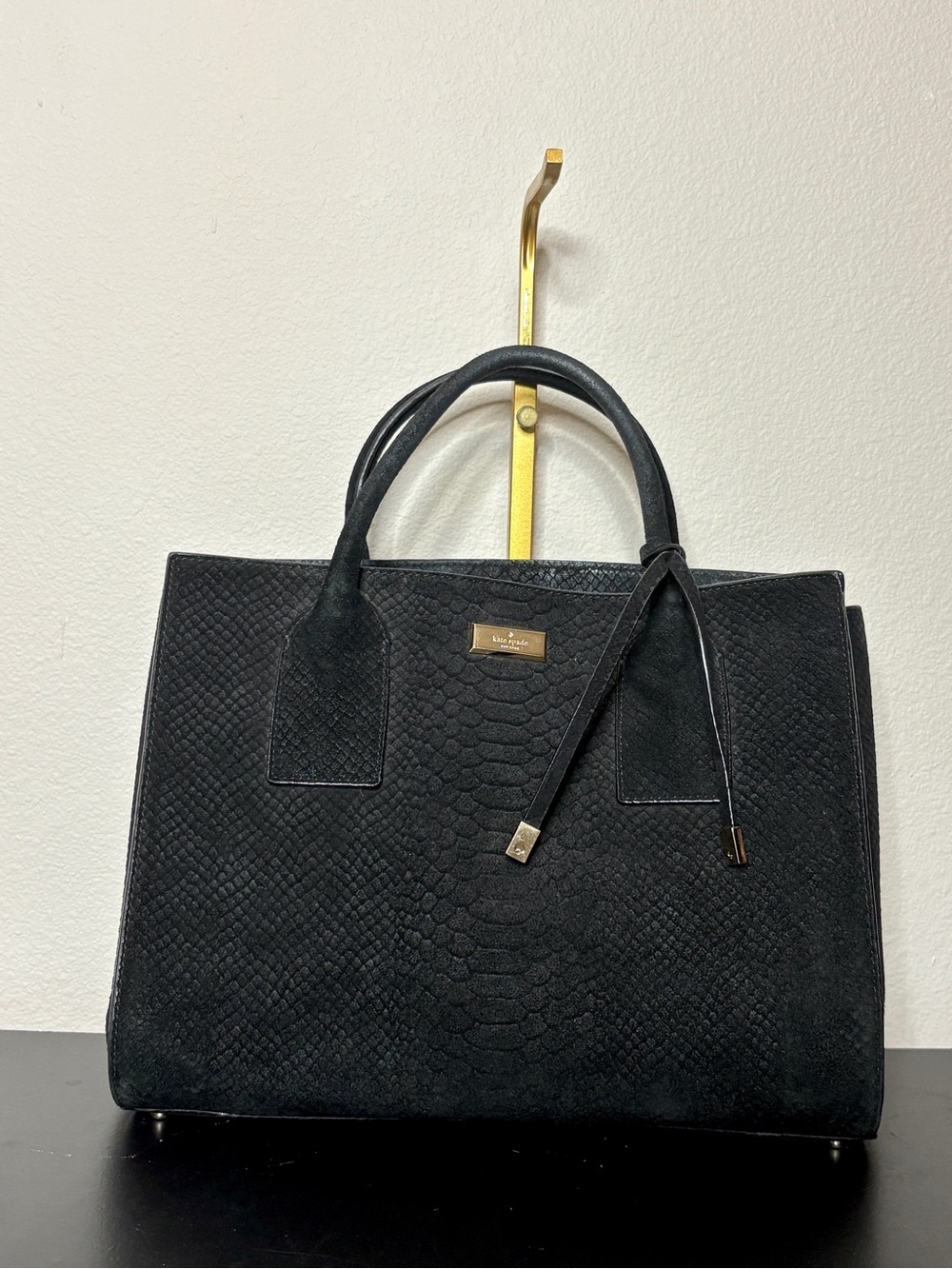 kate spade Black Textured Structured Satchel